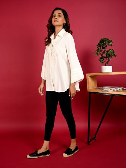 Pure Grace Embroidered Chic Shirt - Amore