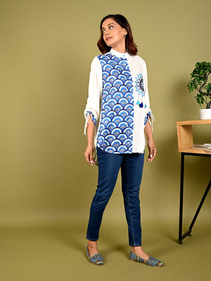 Serene White Embroidery Shirt - Amore