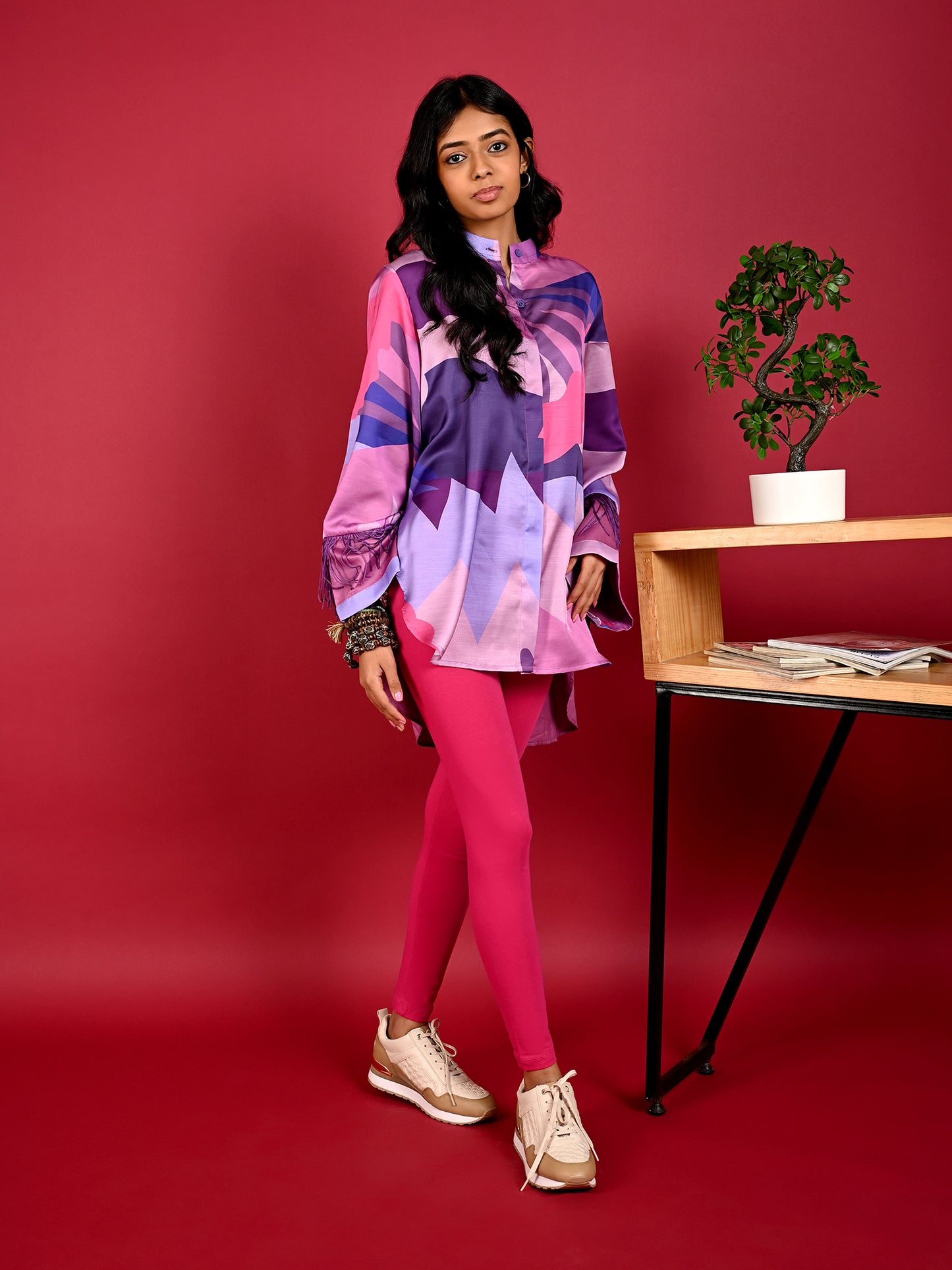 Lilac Radiance Digital Print Shirt - Amore