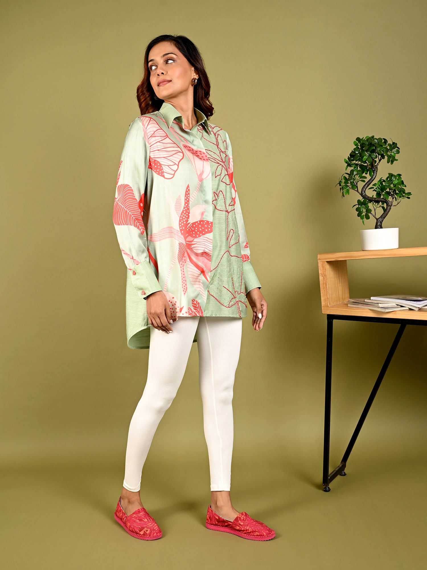 Floral Harmony Digital Print Shirt - Amore