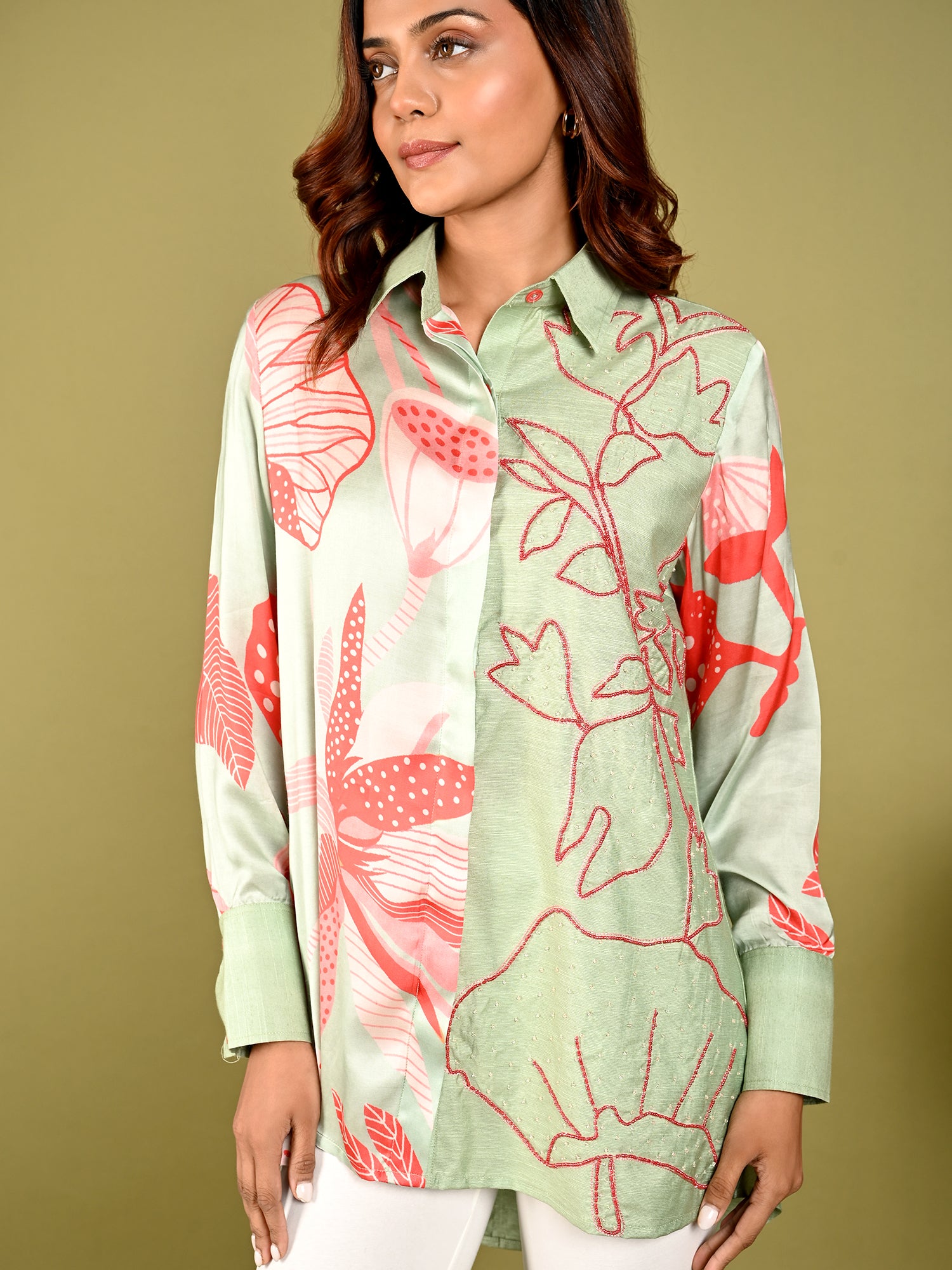 Floral Harmony Digital Print Shirt - Amore