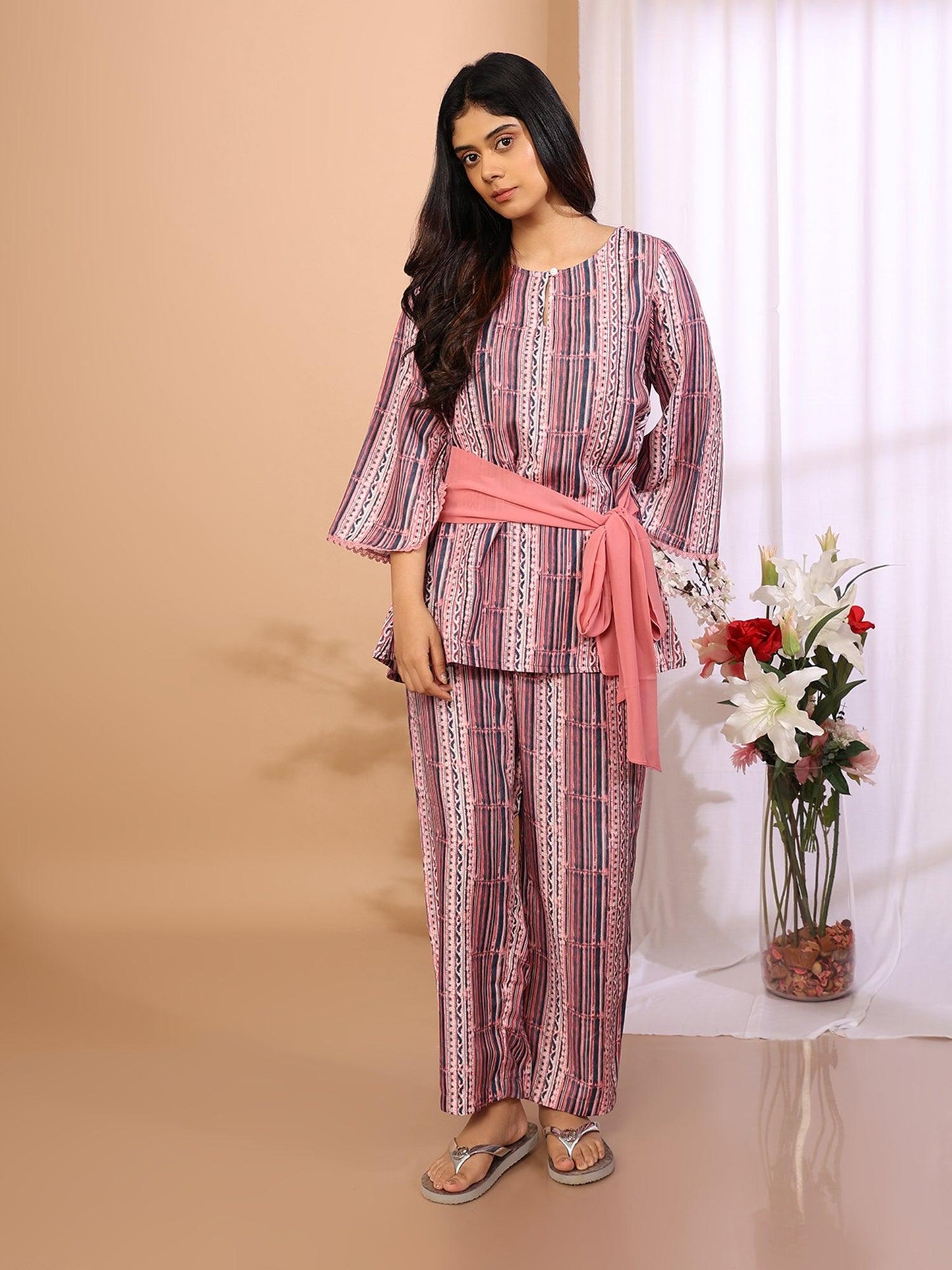 Petal Pink Tie – Front Coord Set - Amore