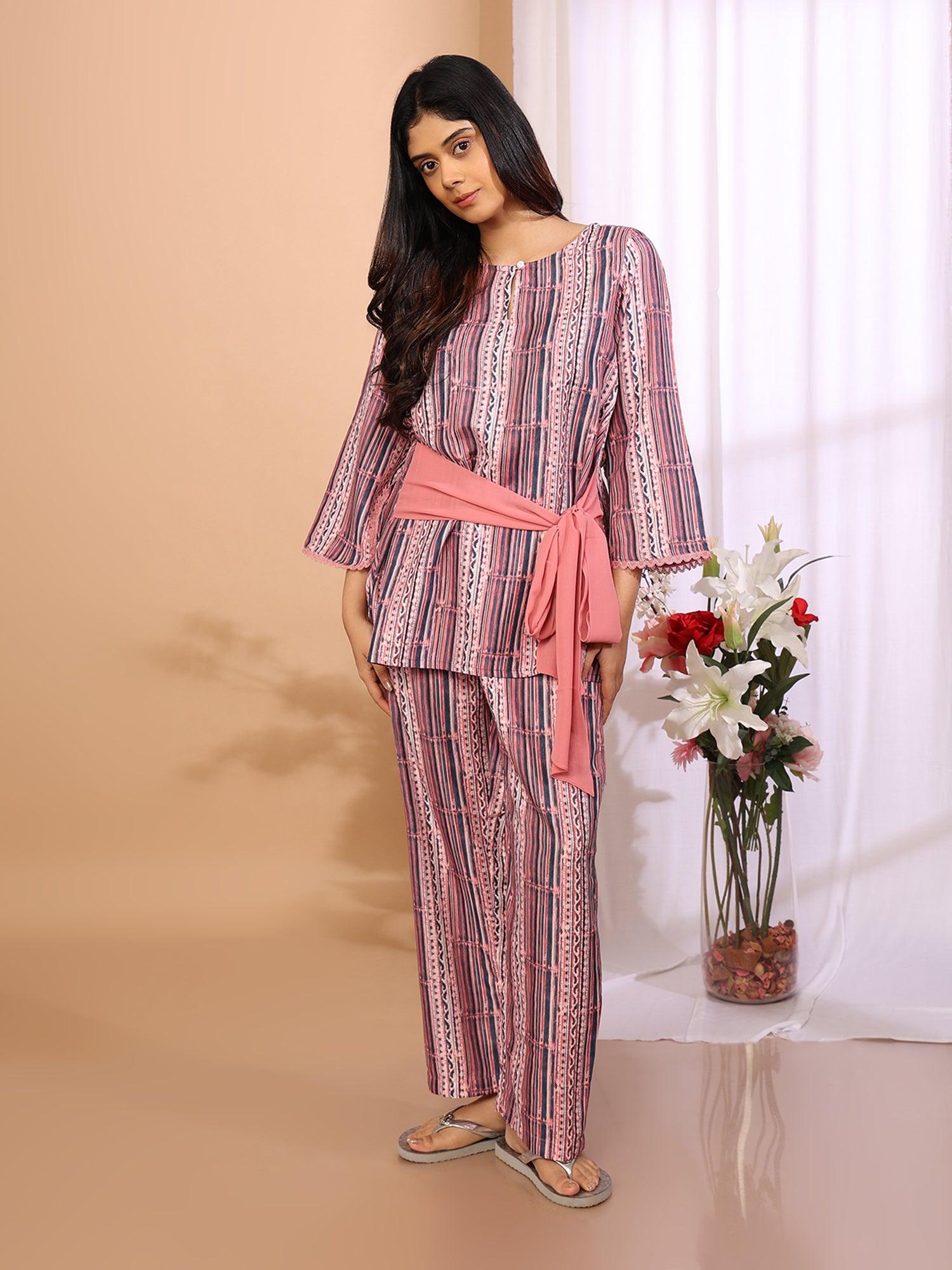 Petal Pink Tie – Front Coord Set - Amore