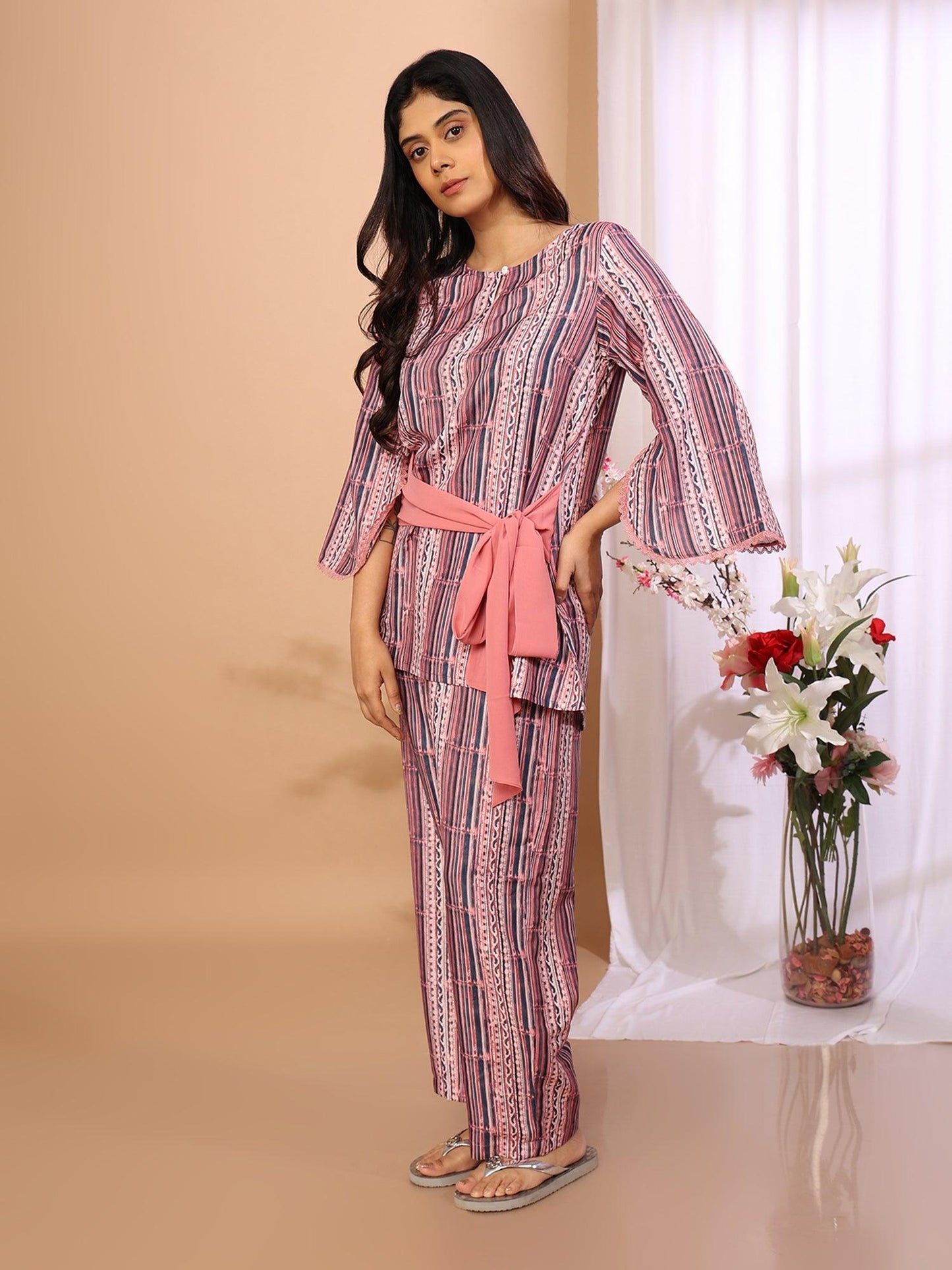 Petal Pink Tie – Front Coord Set - Amore