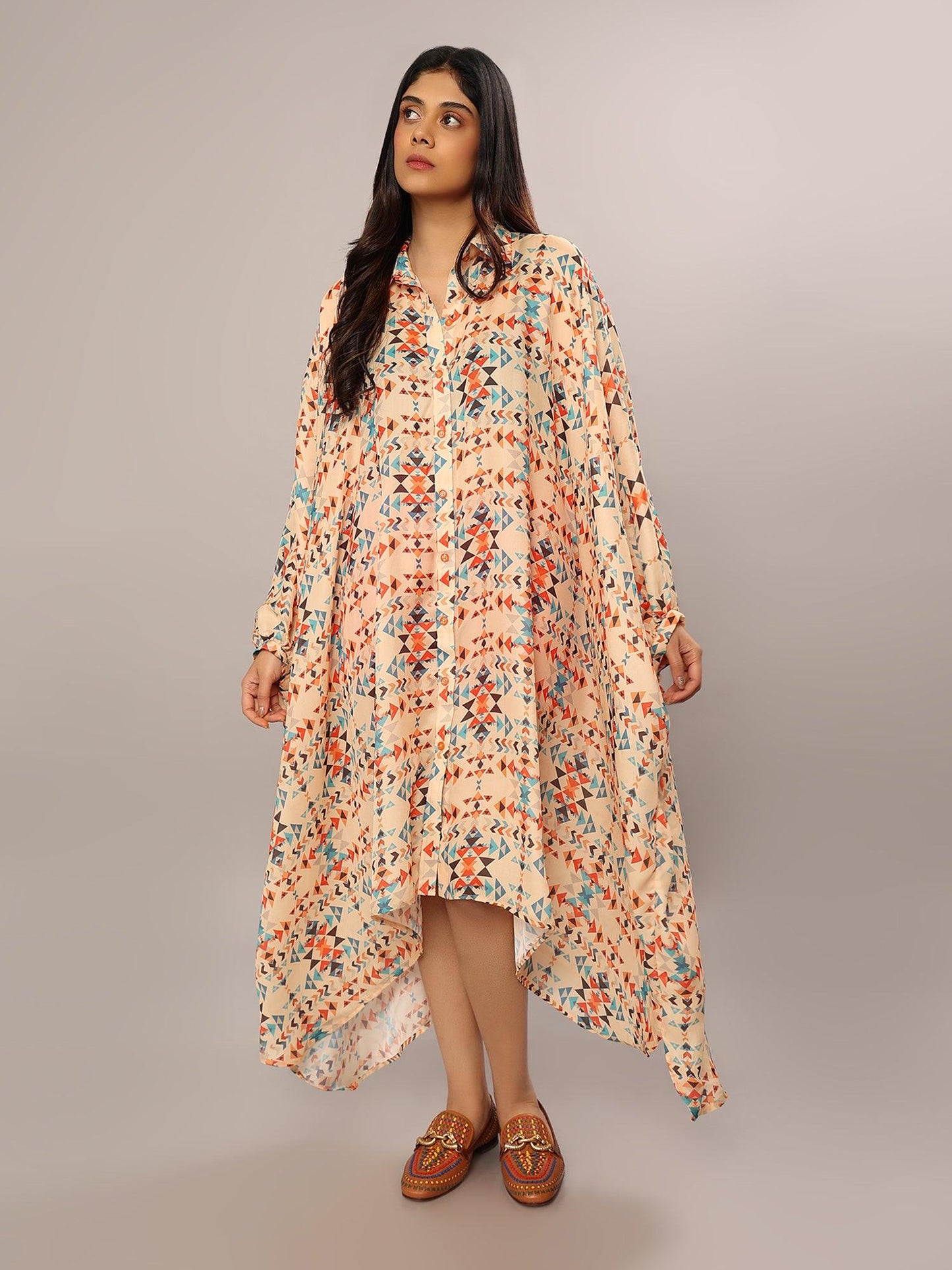 Rhapsody in Cream Poncho Dress - Amore