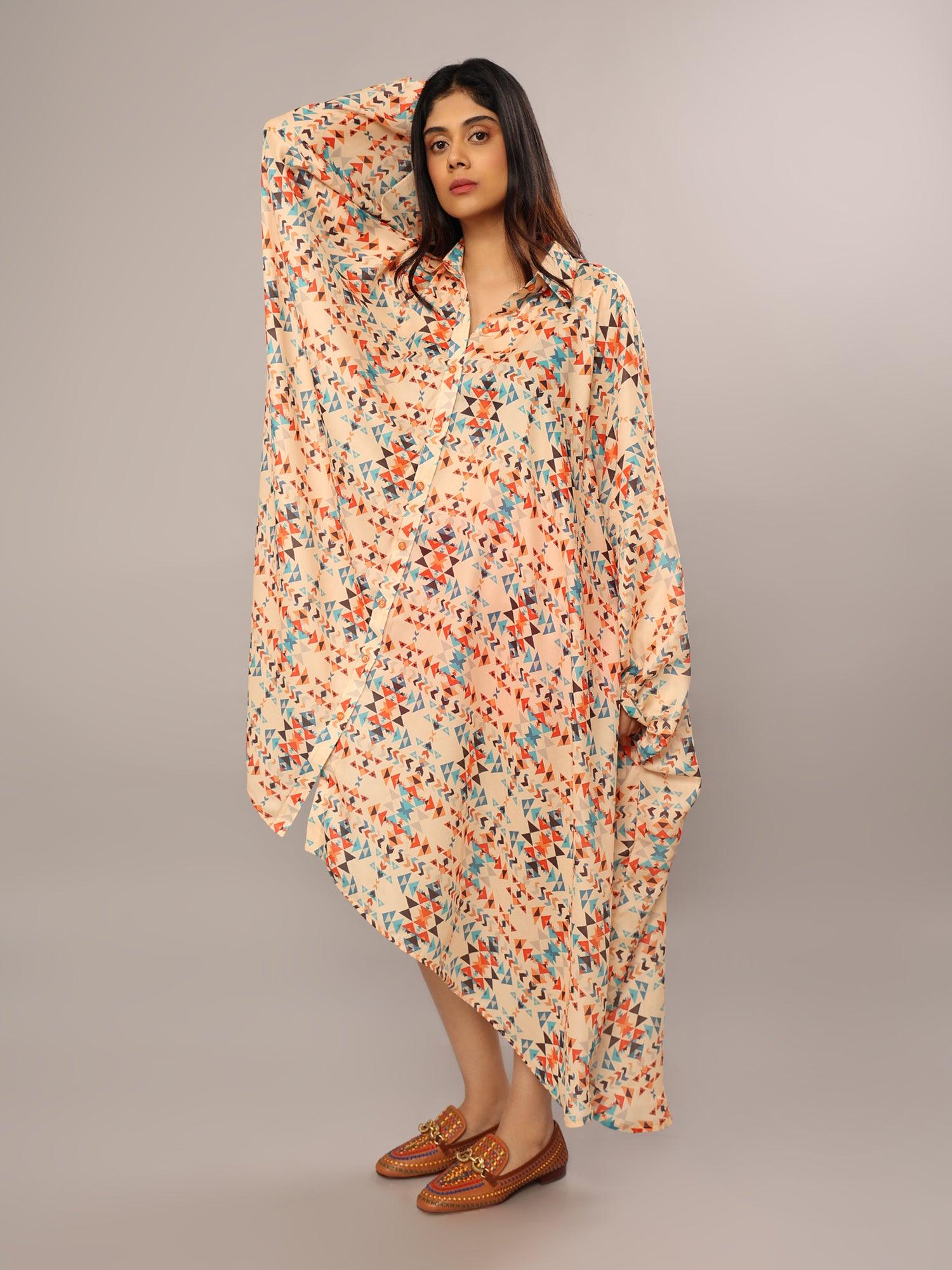 Rhapsody in Cream Poncho Dress - Amore