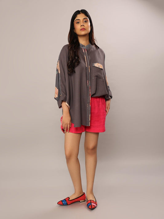 Subtle Elegance Floral Crepe Shirt - Amore