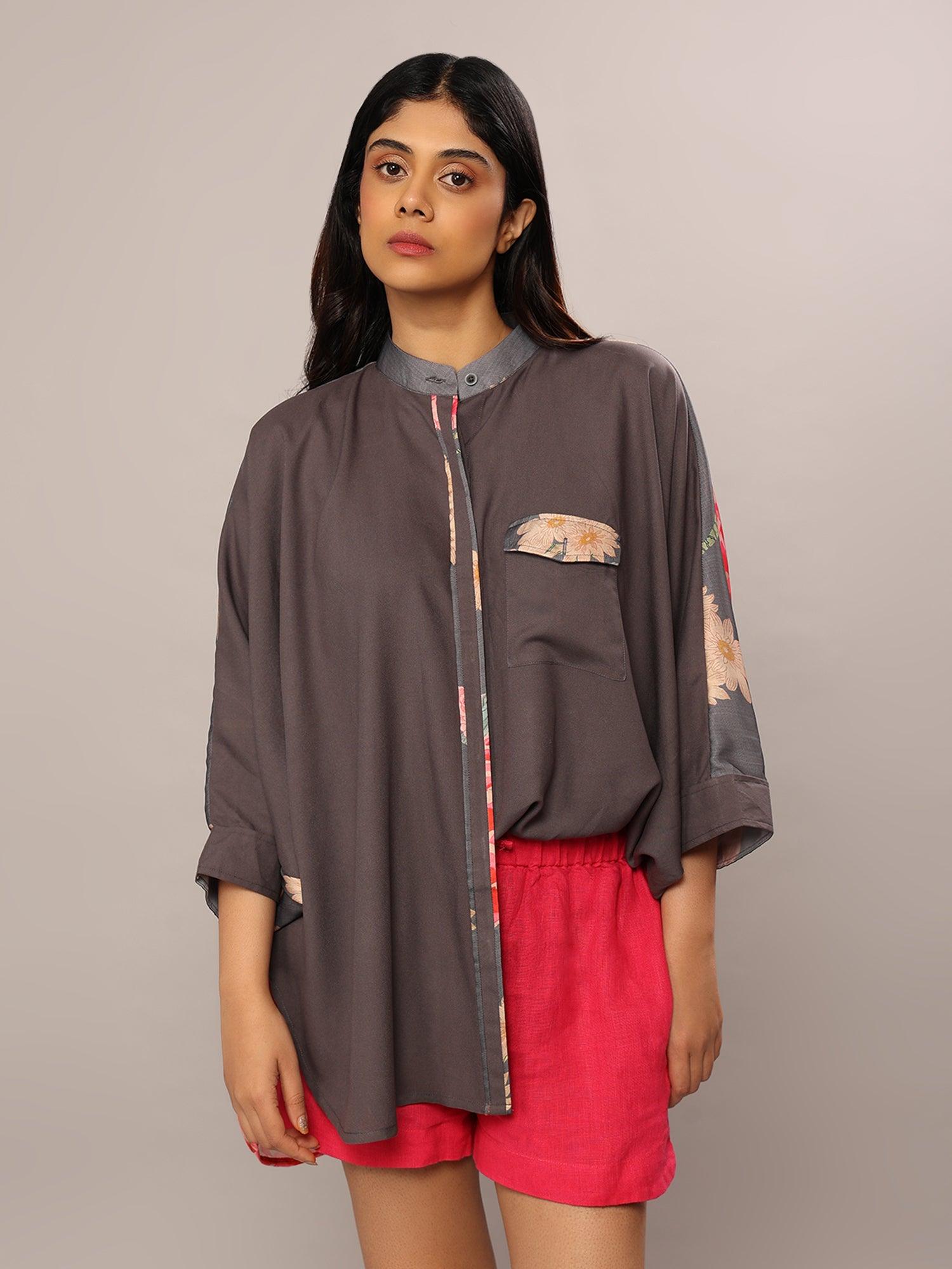 Subtle Elegance Floral Crepe Shirt - Amore