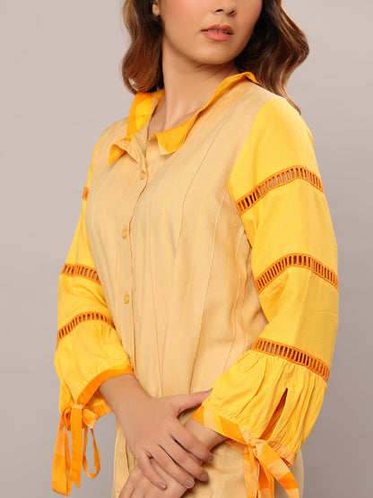 Sahara Sunset Pintuck Shirt - Amore