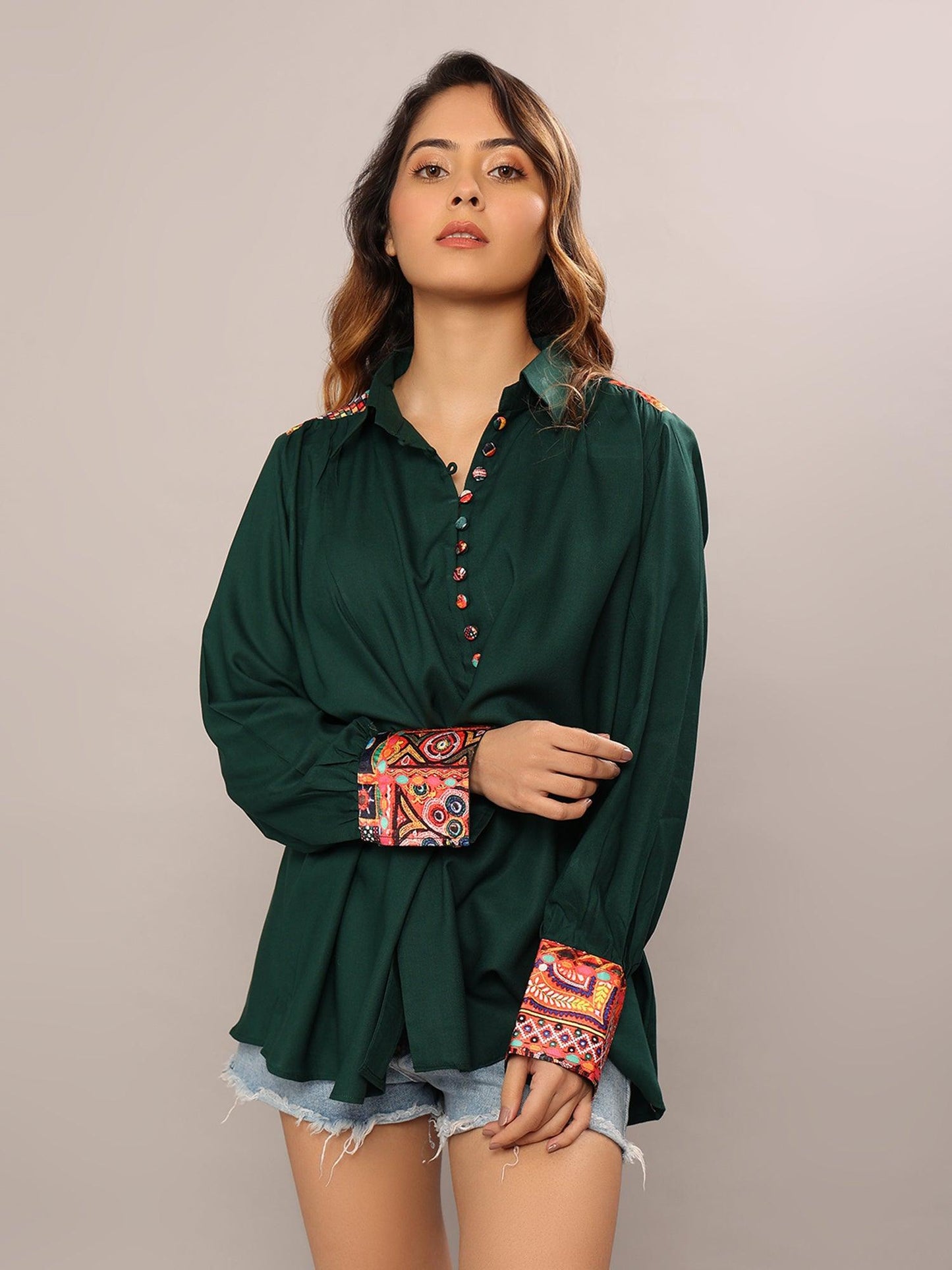 Ethnic Emerald Shirt - Amore