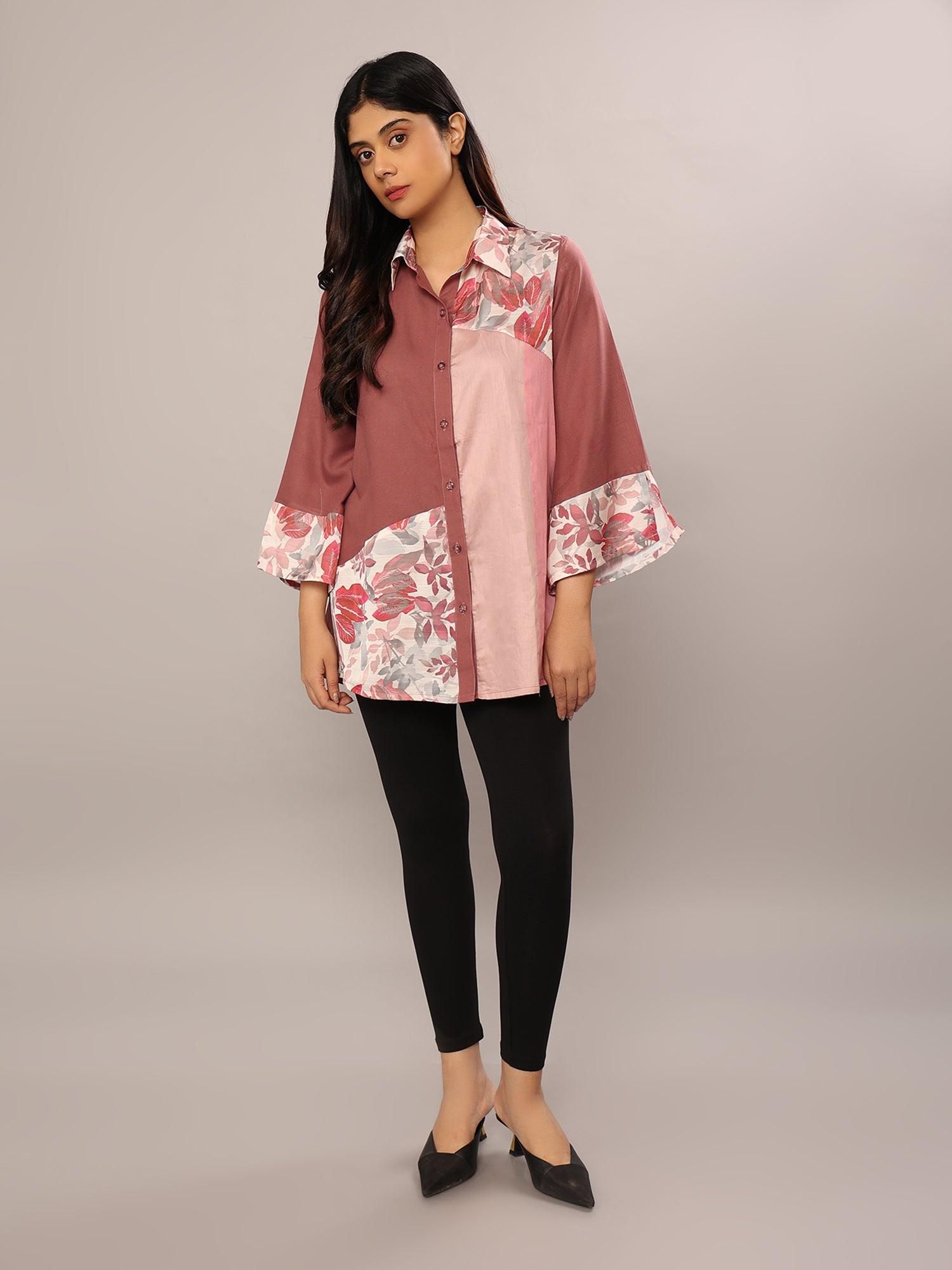 Blushing Vineyard Leaf Shirt - Amore