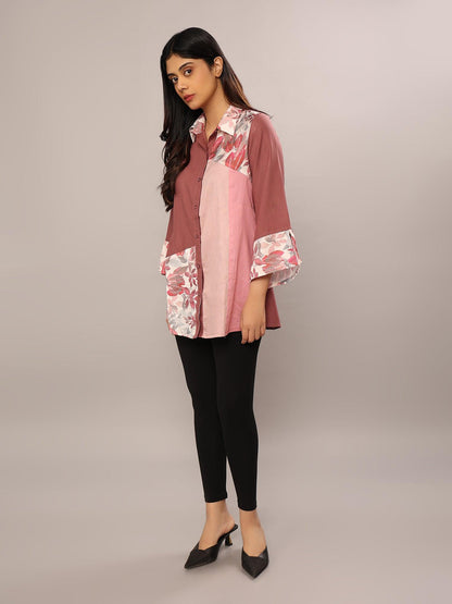 Blushing Vineyard Leaf Shirt - Amore