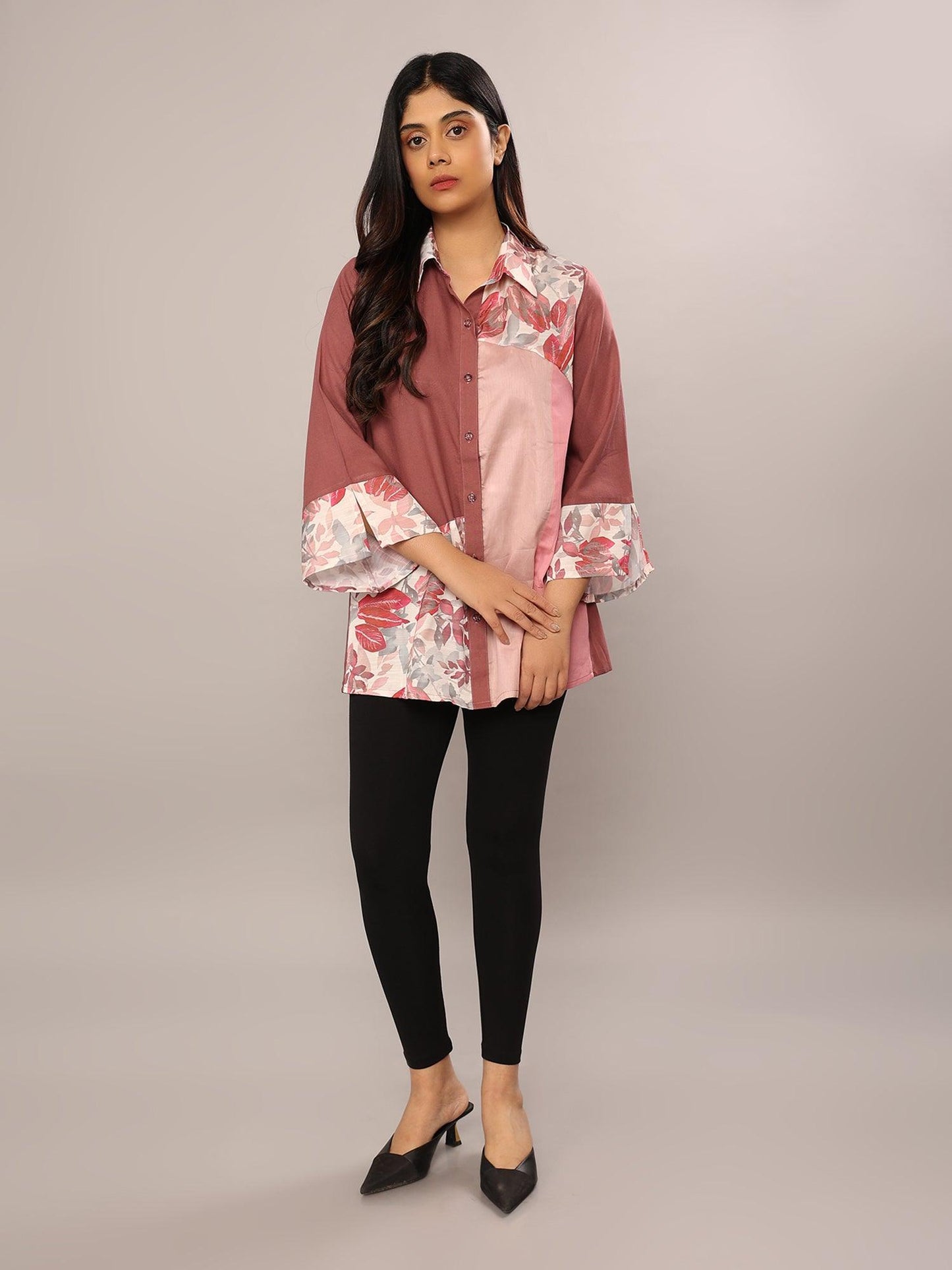 Blushing Vineyard Leaf Shirt - Amore