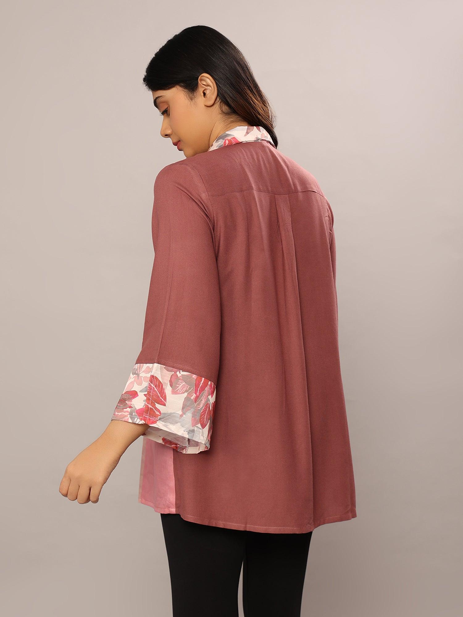 Blushing Vineyard Leaf Shirt - Amore