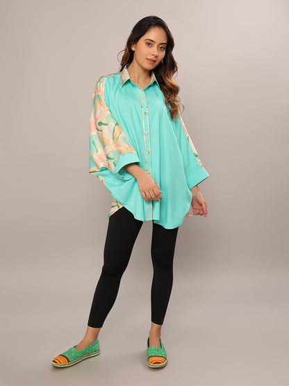 Tropical Leaves Loose Shirt - Amore