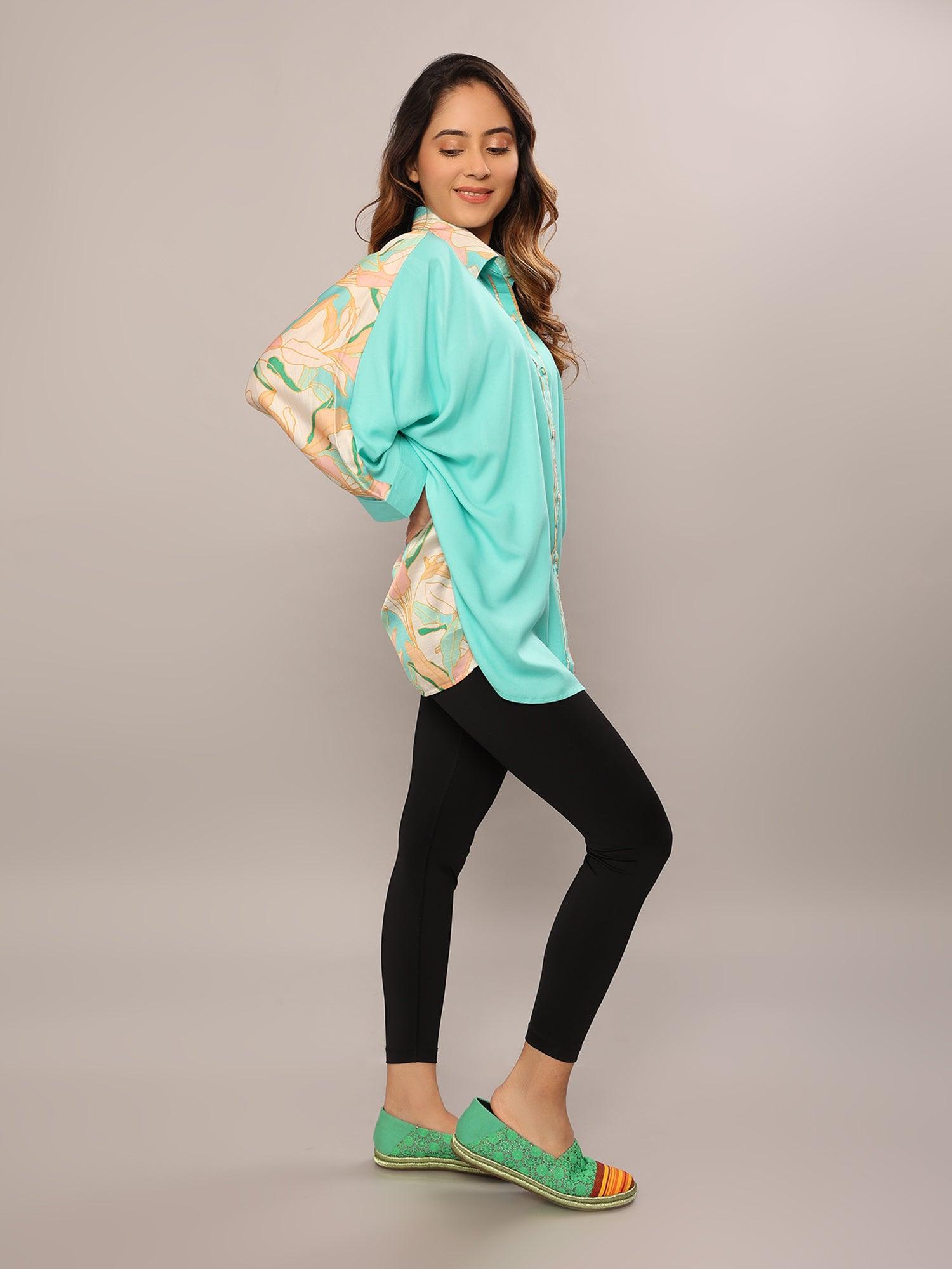 Tropical Leaves Loose Shirt - Amore