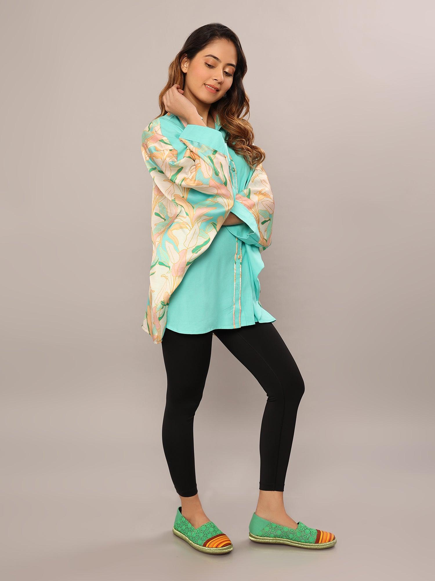 Tropical Leaves Loose Shirt - Amore