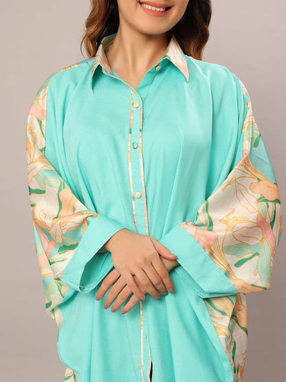 Tropical Leaves Loose Shirt - Amore